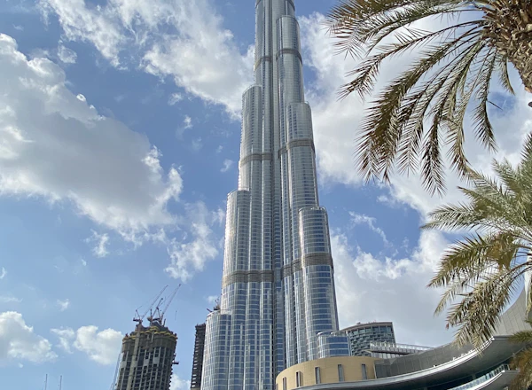 Burj Khalifa towering over Downtown Dubai